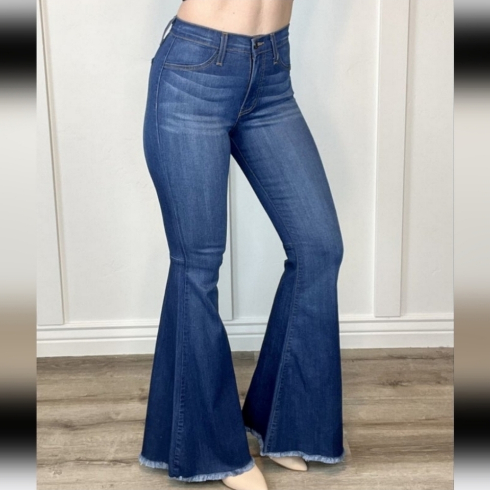 NWT Judy Blue 13 High Waist Super Flare with Raw Hem